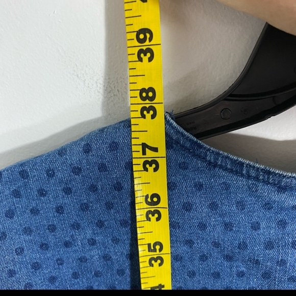 Joules Sammy Denim Polka Dot Dress Sz 14 Women’s Long Sleeve Mini - Picture 6 of 8